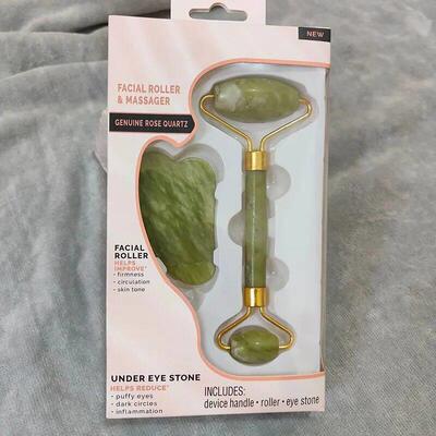 Natural Jade Scraping Board Roller Massager Law Tattoo Eye B