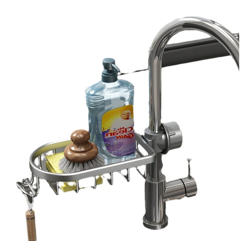 水龙头置物架太空铝沥水篮沥水抹布架挂篮厨房收纳神器加粗粗管,厨房/烹饪用具,抹布架/厨房清洁收纳架,淘宝优惠券,粉丝福利购,淘宝优惠卷