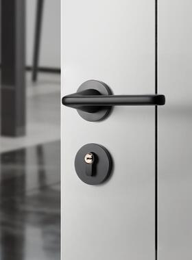 J美式色卧室锁室内门YFX把手家用静音房门锁分黑体磁门间吸房木门