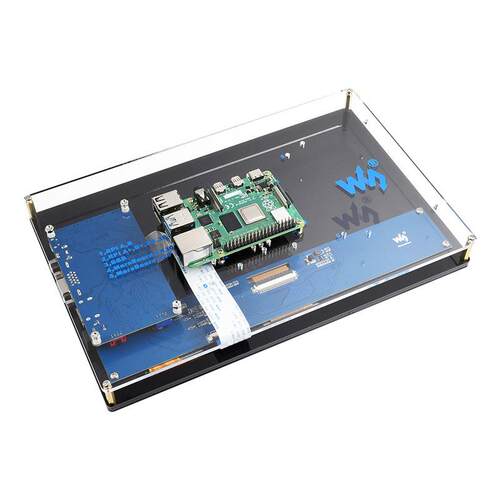 微雪10.1寸电容触摸屏 树莓派显示屏 HDMI/VGA/AV高兼容性 带外壳