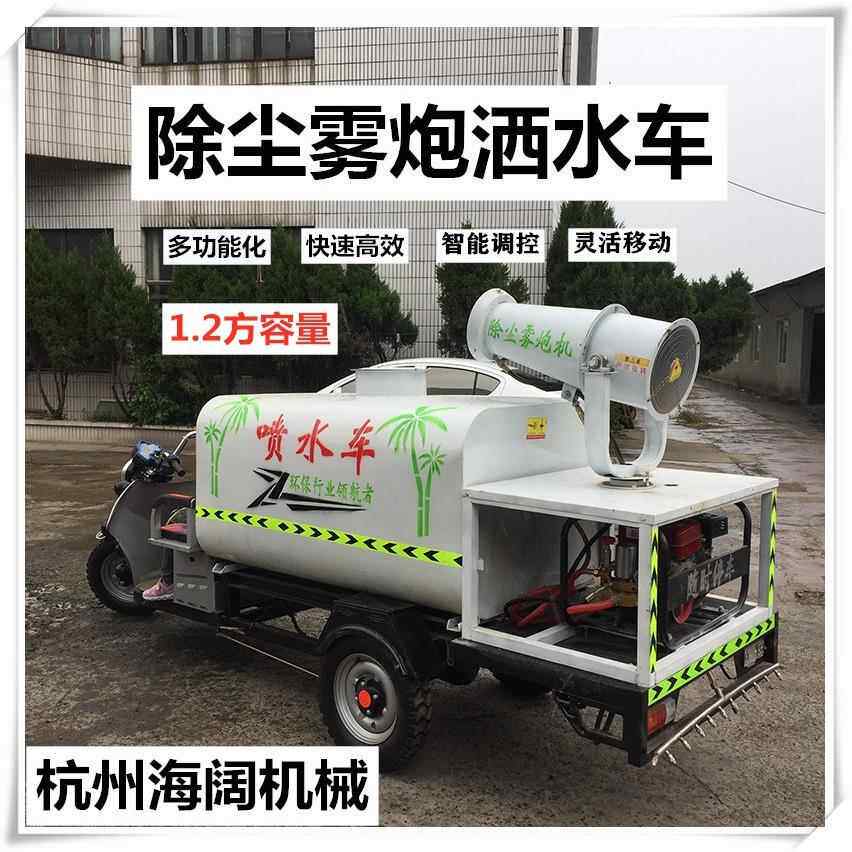 杭州工地电动三轮洒水车 2方三轮洒水车 雾炮除尘洒水车