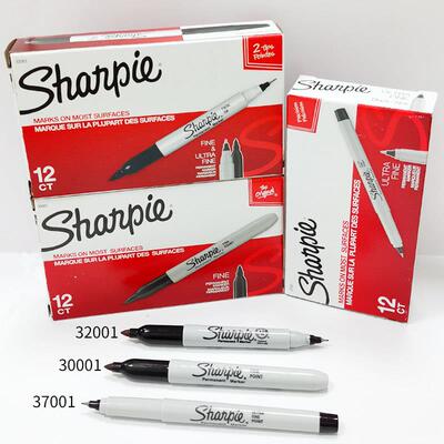 整盒美国sharpie三福麦克笔32001防水速干 干无尘实验室单双头记