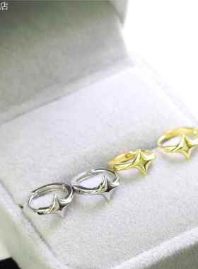 简约S925银耳钉女时尚百搭星星耳扣睡觉不用摘的耳饰品E01166