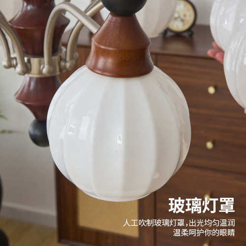 严选复古高级感设计师款卧室餐厅艺术中山灯饰法式中古风客厅吊灯