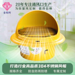 (不锈钢烤漆)适配直径110mmPVC管道新风304不锈钢风帽风口新风配
