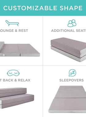 爆VEQ款便携式单人床垫折叠床垫厅卧室客气折叠四透海绵垫