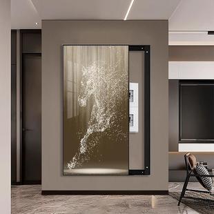 意式极简马到成功大尺寸推拉电表箱装饰画画多媒体盒遮挡家用挂画