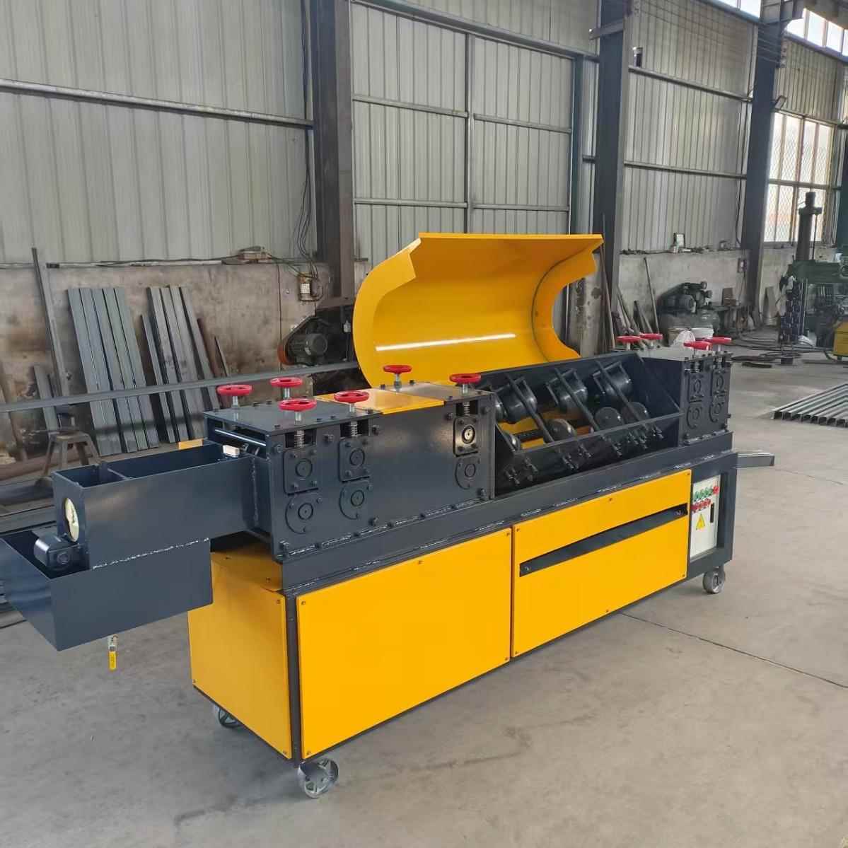 双曲线钢管调直除锈刷漆一体机架子管调直机圆管除锈刷漆机