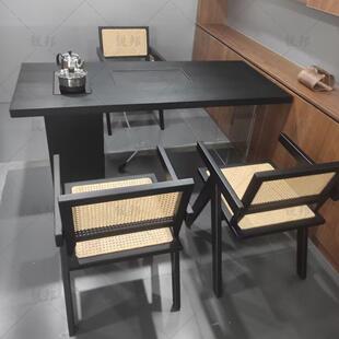 原黑色茶桌烧水壶一办体现代轻奢阳台茶台茶桌小木IEU型用公室家