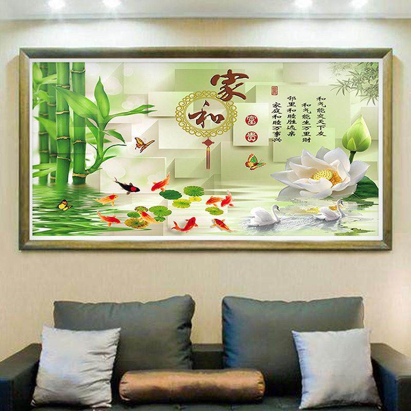 钻石画竹子钻画十A6754字绣竹林风钻绣石钻满岁月静好客贴厅