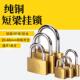 箱锁 柜门锁20 小锁头 60mm 铜锁 地球铜挂锁