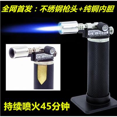 高档防风焊纯铜喷火枪外高温冲直打火机户接便携式气焊枪烘焙烧烤图片