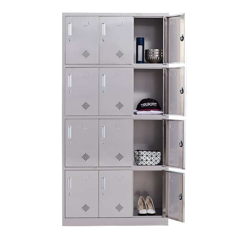304不锈钢更衣柜员工柜无尘车间鞋柜多门柜201挂衣柜铁皮柜储物柜
