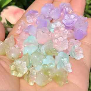 Flower Czech for Bell Beads Orchid Glass Gradient Crystal