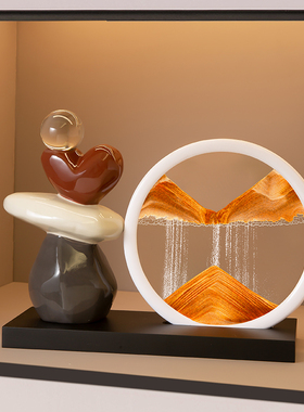 时来运转流沙画摆件客厅电视柜酒柜书房轻奢高级感小众装饰品