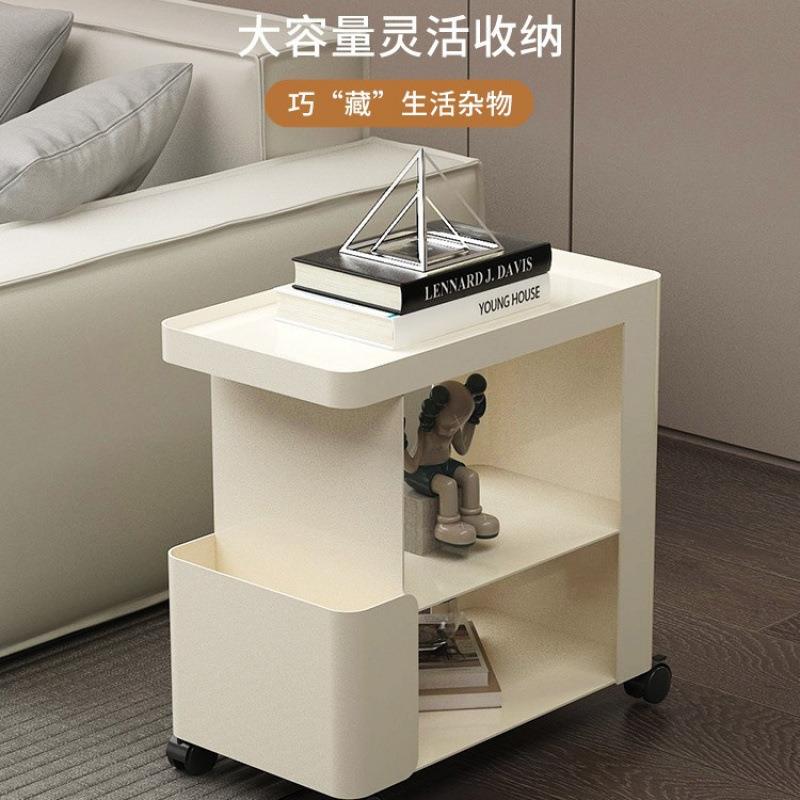 轻奢客厅可移动小推车铁艺家用沙发边几电脑桌旁小收纳置物架床边