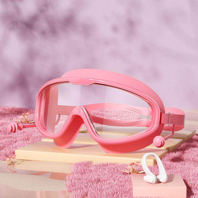 升级耳塞款少年儿童泳镜大框防水防雾防漏专业游泳眼镜高清舒适弹