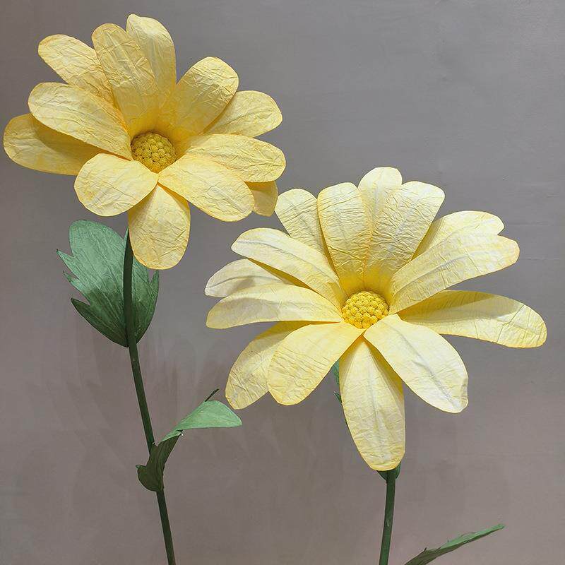 手工仿真纸花丝网纱格桑花波斯菊婚庆道具橱窗商场美陈布置花束