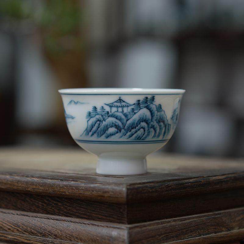 老岩泥柴烧茶盏窑变铁锈釉主人杯粗陶树皮纹茶杯手拉胚手工茶碗