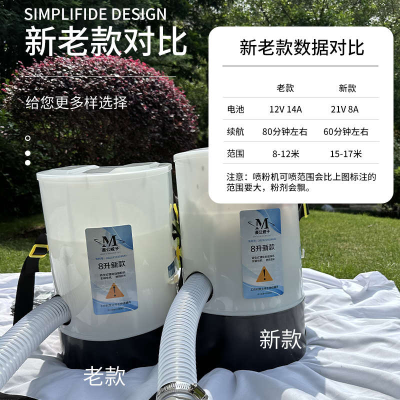 漫公威子新款电动喷粉机喷干粉消毒机粉状喷洒雾化养殖场猪场大棚