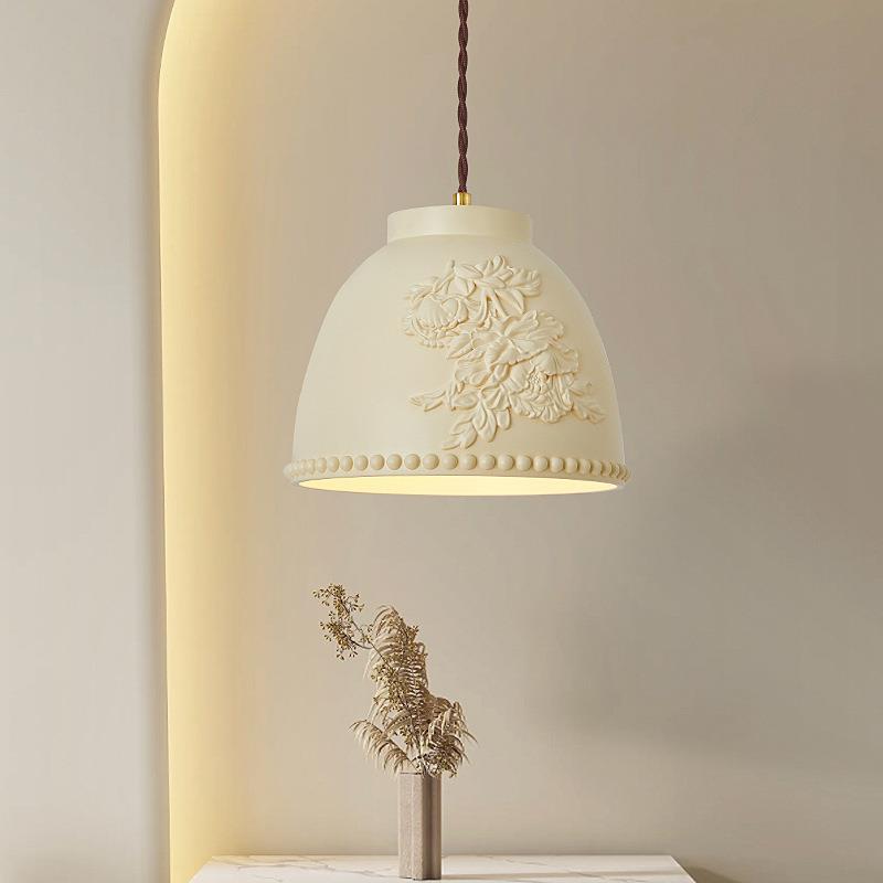 法式田园餐厅吊灯餐桌吧台灯岛台灯感创意雕花艺术设计师床头灯具