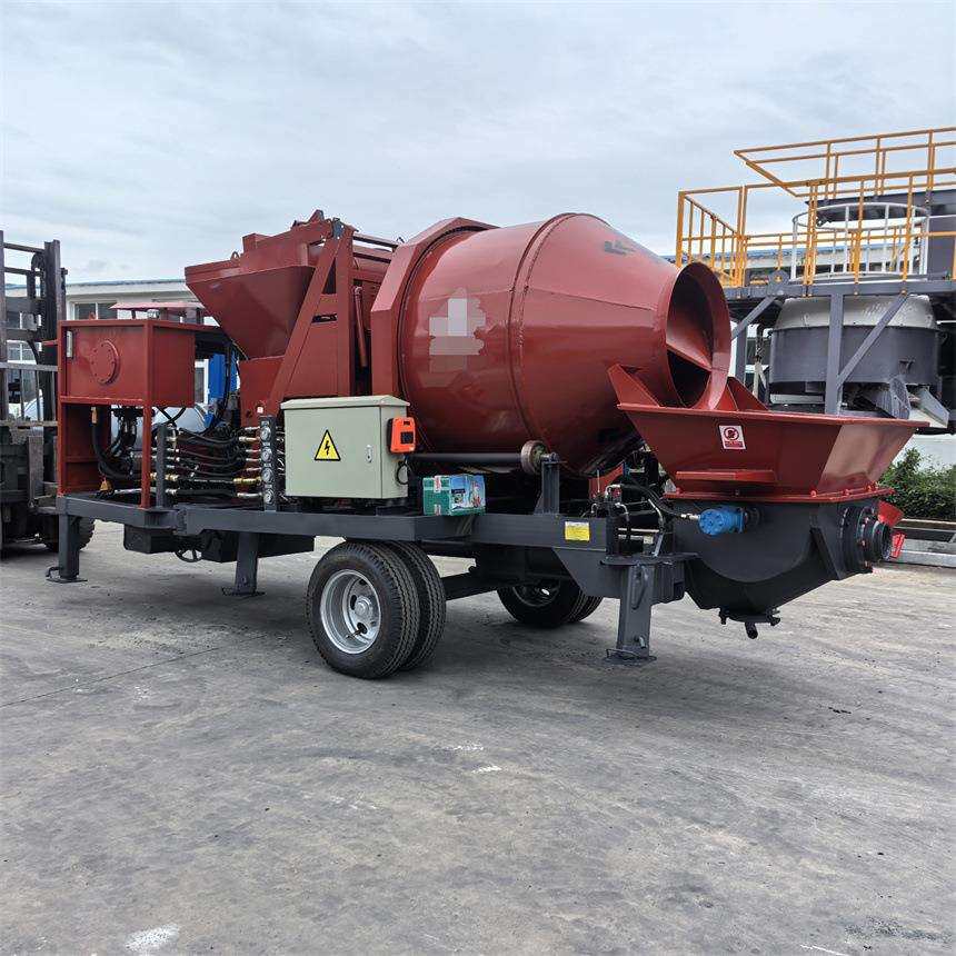 供应混凝土拖泵搅拌一体机翻斗式滚筒打浆自动搅拌设备
