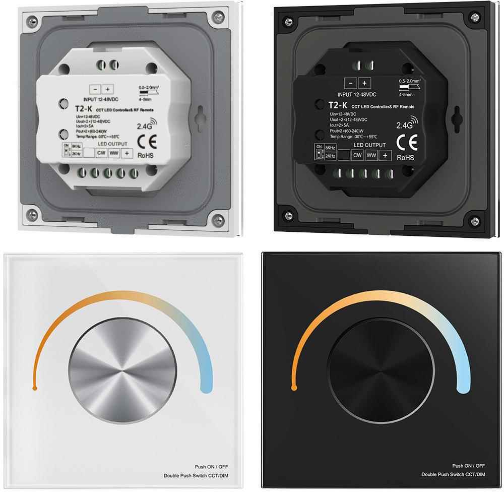 DC12-48V过认证双色温低压调光旋转旋钮改变⾊温或亮度按压切换