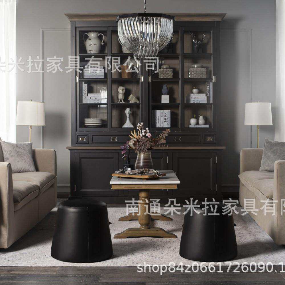 RH美式实木客厅茶几高端桌面大理石设计高品质茶几咖啡桌