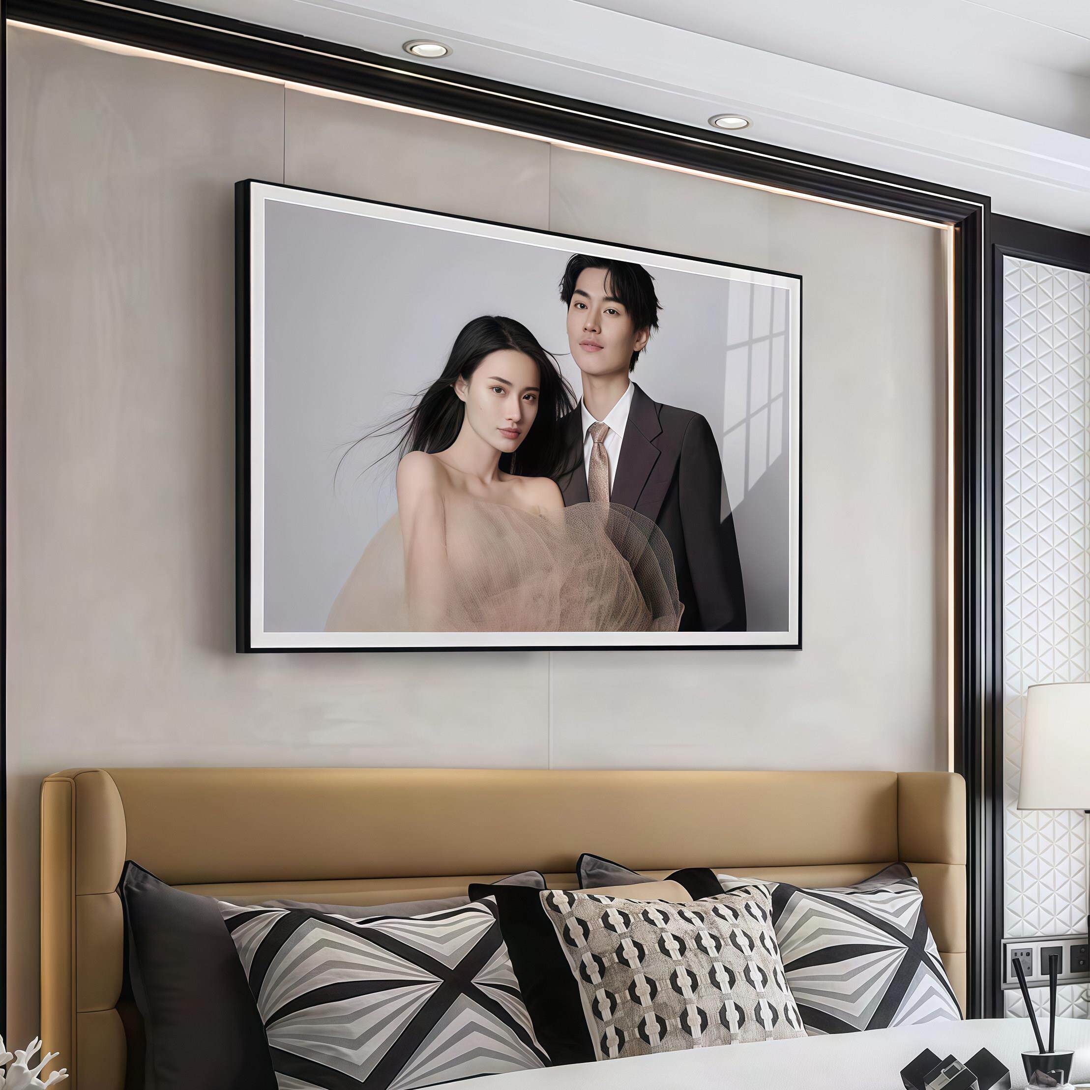 铝合金婚纱照相框相片挂墙洗照片放大卧室客厅沙发结婚照定制装裱