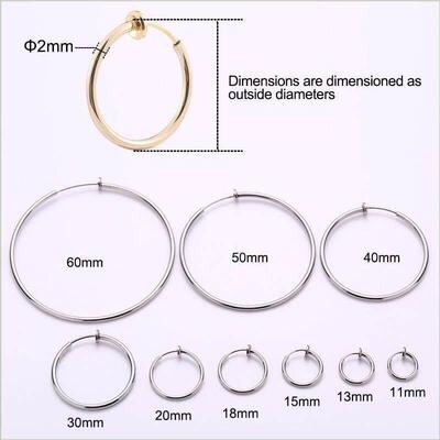 1 Pair Ear Cuff Fake Hoop Earrings Man Wiout Drilling Ear