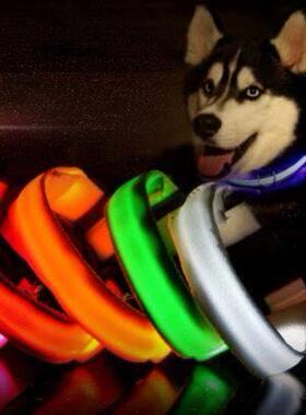 Nylon LED Dog Night Safety Pet Collar Flashing Light Up Pend