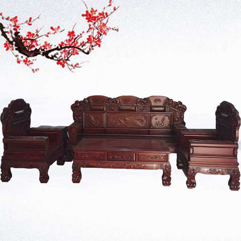供应中式仿古北榆木实木雕花大料财源滚滚沙发 实木沙发 工厂店,住宅家具,实木沙发,淘宝优惠券,粉丝福利购,淘宝优惠卷