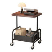 小户型推车边几中古风沙发边柜简约卧室零食车可移动小推车置物架