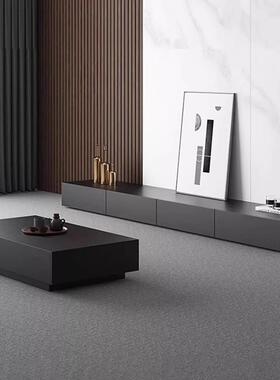 艾森耐黑色电视柜茶几组合现代简约新款轻奢客厅家用小户型落地