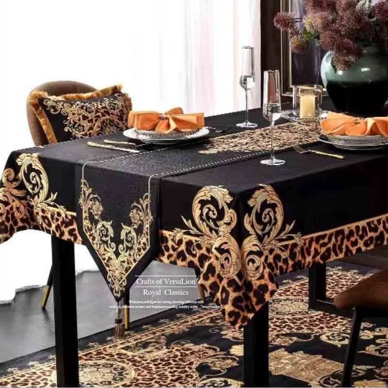 高档客欧式样板间餐式桌桌旗奢华高档厅茶几合美复古桌旗餐垫组床