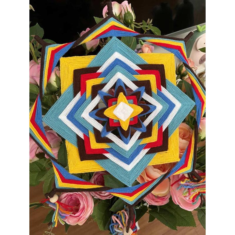 成品曼达拉手工毛线编织装饰工艺男女朋友送教师节礼物 DIY材料包