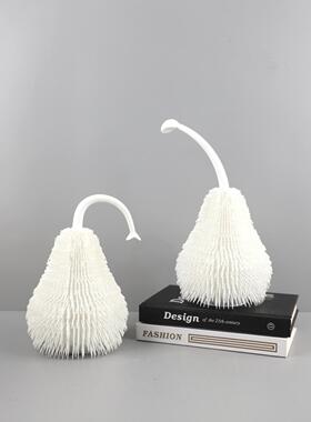 现代简约树脂黑白毛球刺梨桌面摆件客厅玄关卧室电视柜家居装饰品