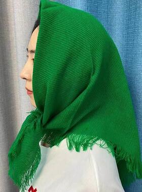 老人头巾女包头老太太妇女方巾女士农村老式东北妈妈奶奶绿色围巾