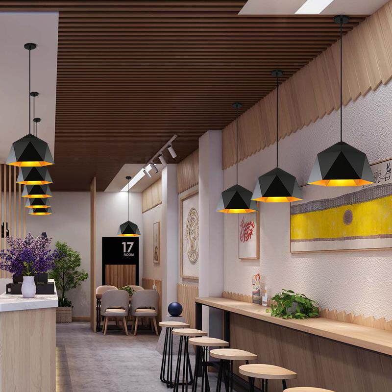 北欧餐厅饭店火锅店吊灯创意个性吧台奶茶理发店铺商用单头小吊灯