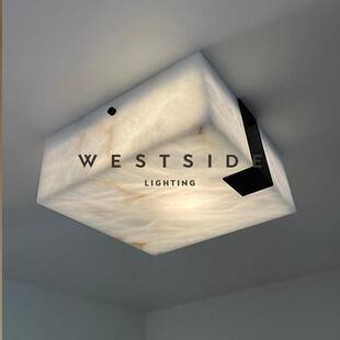 中山工厂直销Westside天然云石入户玄关吸顶灯黄铜设计师轻奢餐厅