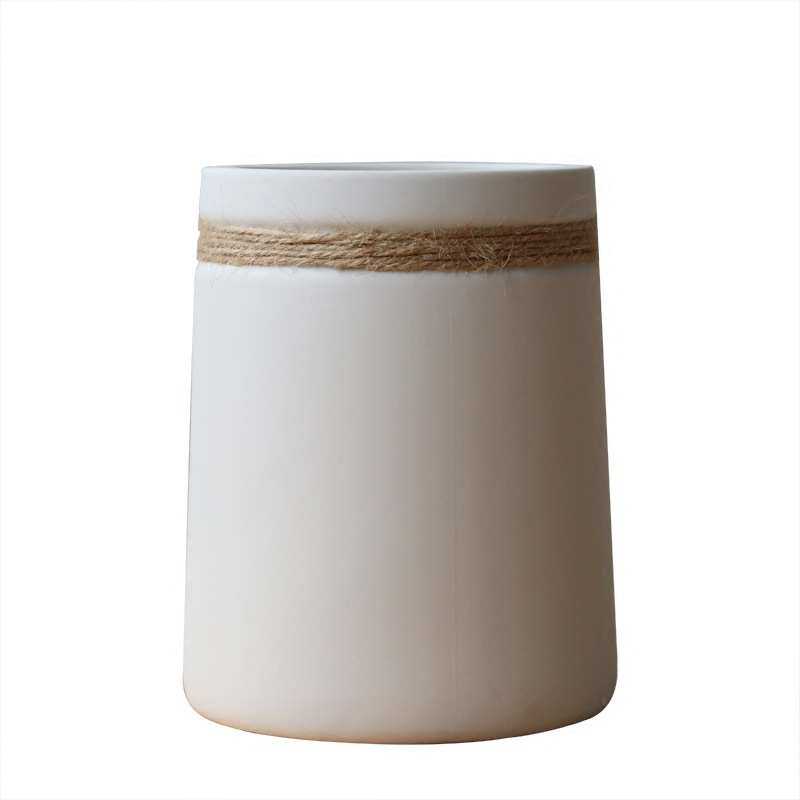 日式文艺简约麻绳白色客厅摆件家居水培创意装饰干花艺陶瓷白花瓶,家居饰品,花瓶,淘宝优惠券,粉丝福利购,淘宝优惠卷