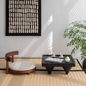 原木日实飘窗榻米座椅中式 靠竹画榻榻背椅无木腿凳榻子和室 简约式