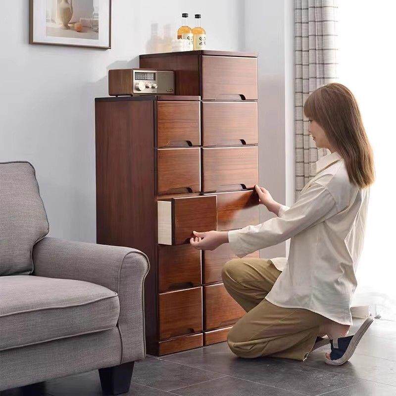 2PXQ0cm实木夹缝柜柜客多层收纳床厅边窄卧室床柜头柜缝隙收纳柜
