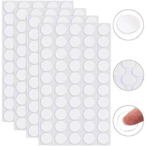 100pcs 1/1.5/2cm Double Sided Tape Stickers Removable Round