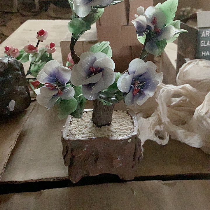 老北京料器花瓣盆景