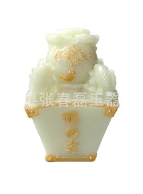 树脂瑞兽一甲镇财家居办公摆件 夜光金蟾宝盆摆件工艺品