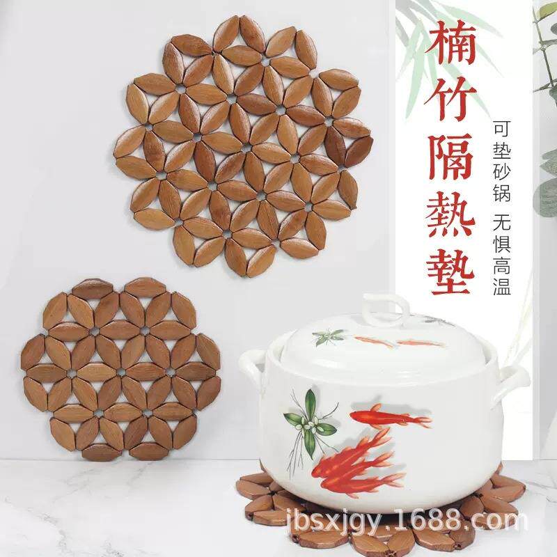 竹制隔热垫餐桌垫方形竹垫子碗垫桌垫锅垫防热垫盘垫茶杯垫盘子垫