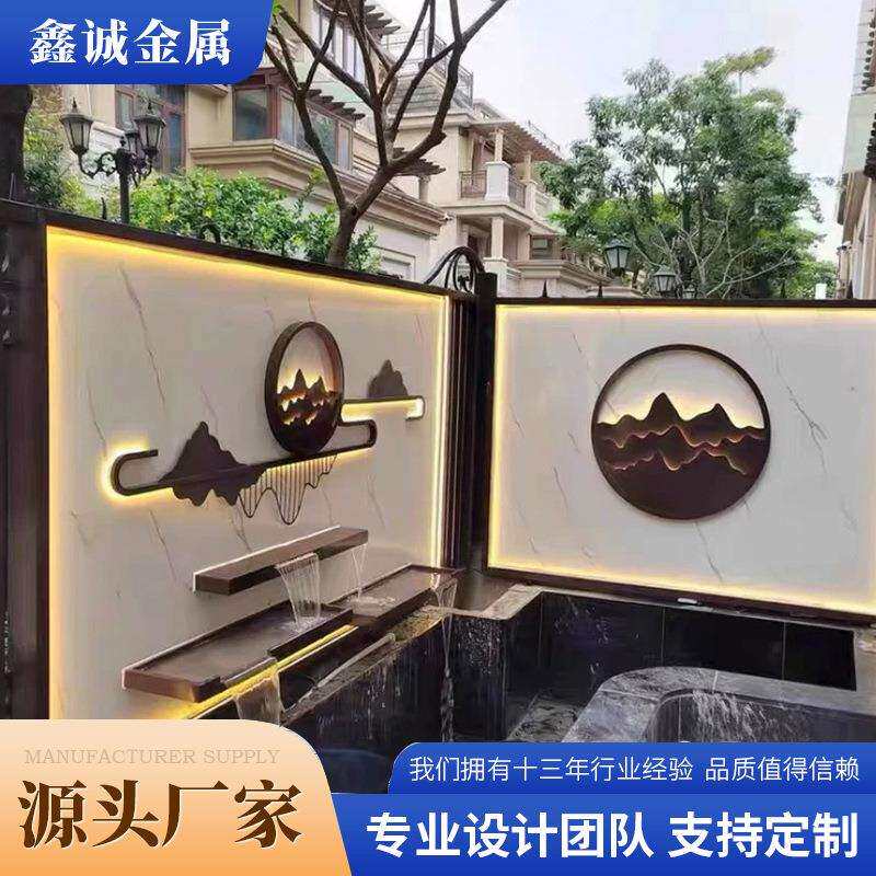 铝艺屏风新中式铝合金屏风仿古花格铝窗花格栅镂空轻奢客厅入户