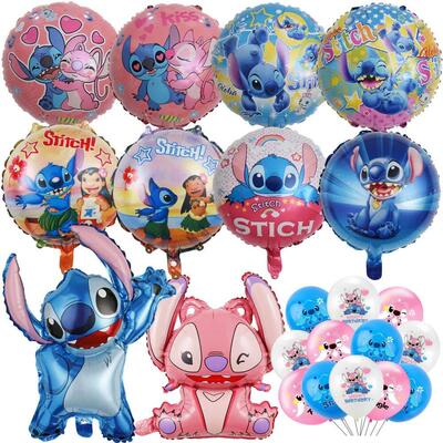 Stitch Decoration Birthday Balloons Stickers Tablecloth Plat