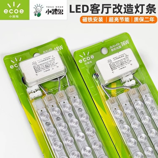 小器鬼led灯条吸顶灯灯芯客厅灯改造灯管替换长条贴片三色光源